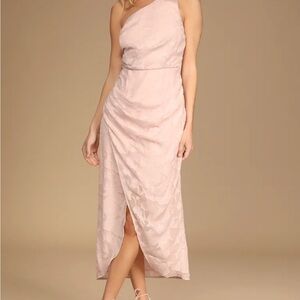 Lulu's Blush One-Shoulder Dress